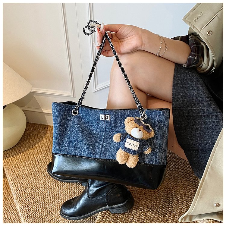 Women's Denim & PU Denim Look Bucket Bag detail 39