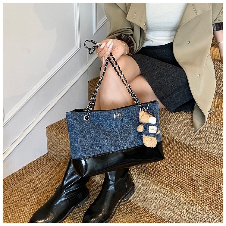 Women's Denim & PU Denim Look Bucket Bag detail 40
