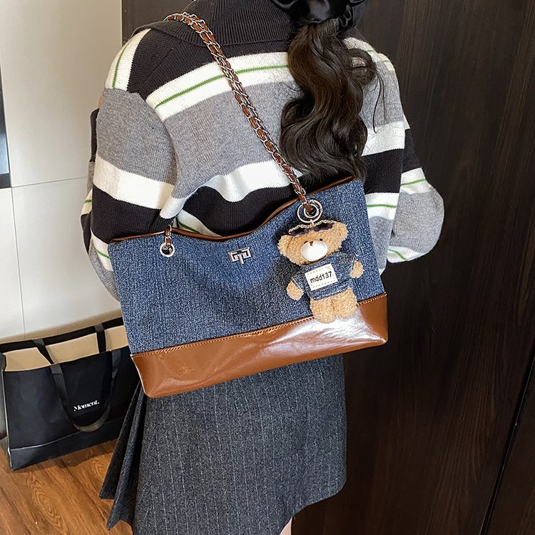 Women's Denim & PU Denim Look Bucket Bag view 3