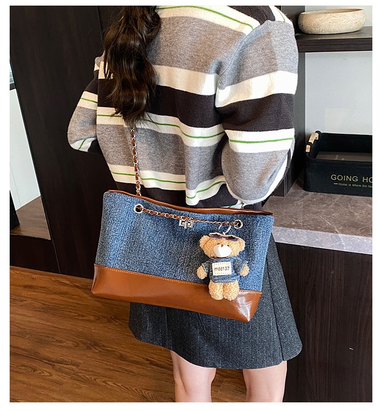 Women's Denim & PU Denim Look Bucket Bag detail 4