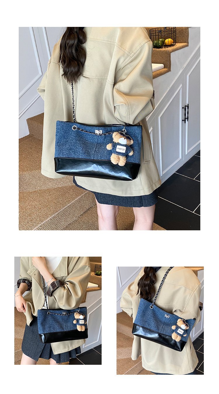 Women's Denim & PU Denim Look Bucket Bag detail 6