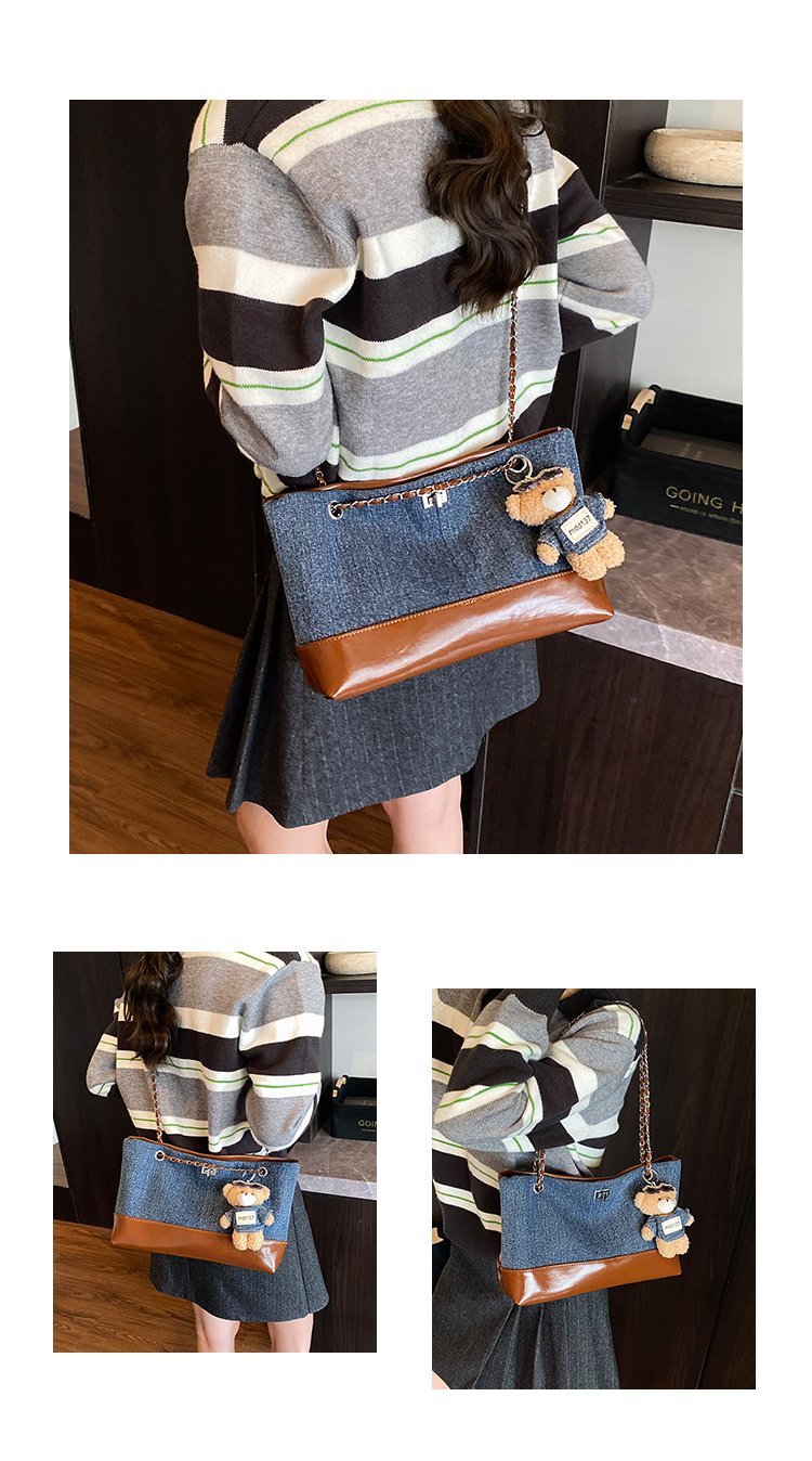 Women's Denim & PU Denim Look Bucket Bag detail 8