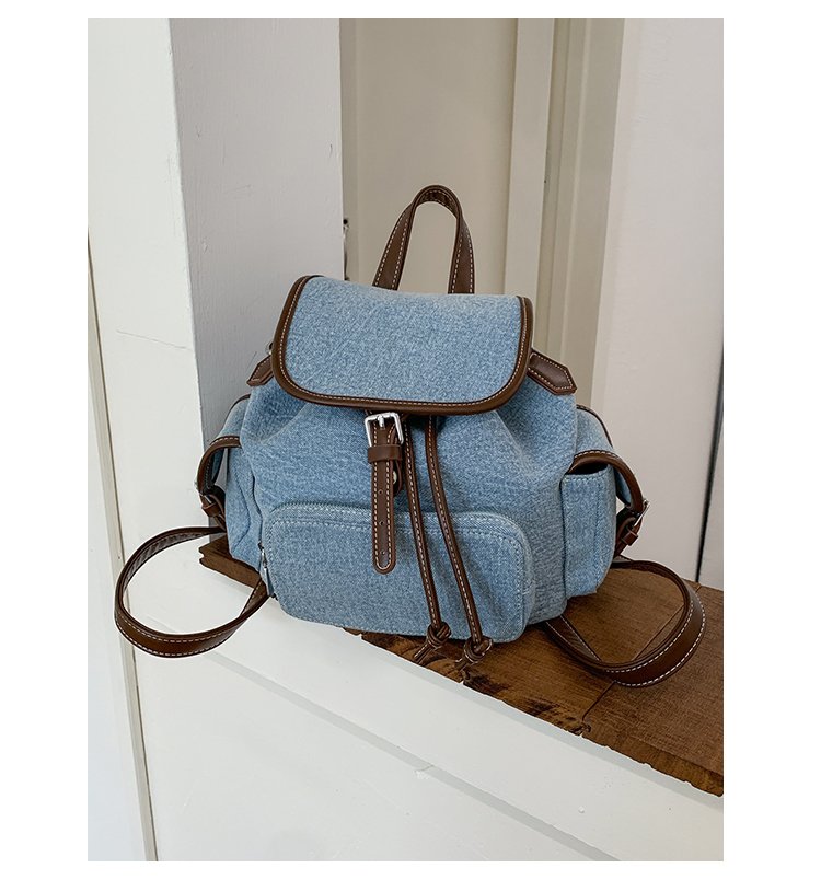 Women's PU Leather Drawstring Bucket Backpack detail 37