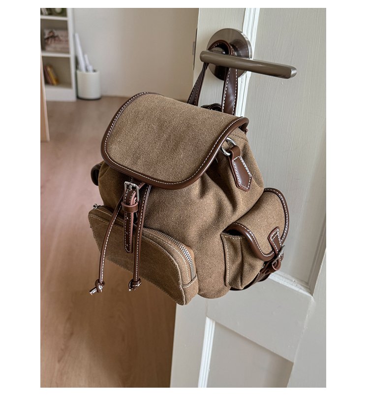 Women's PU Leather Drawstring Bucket Backpack detail 38