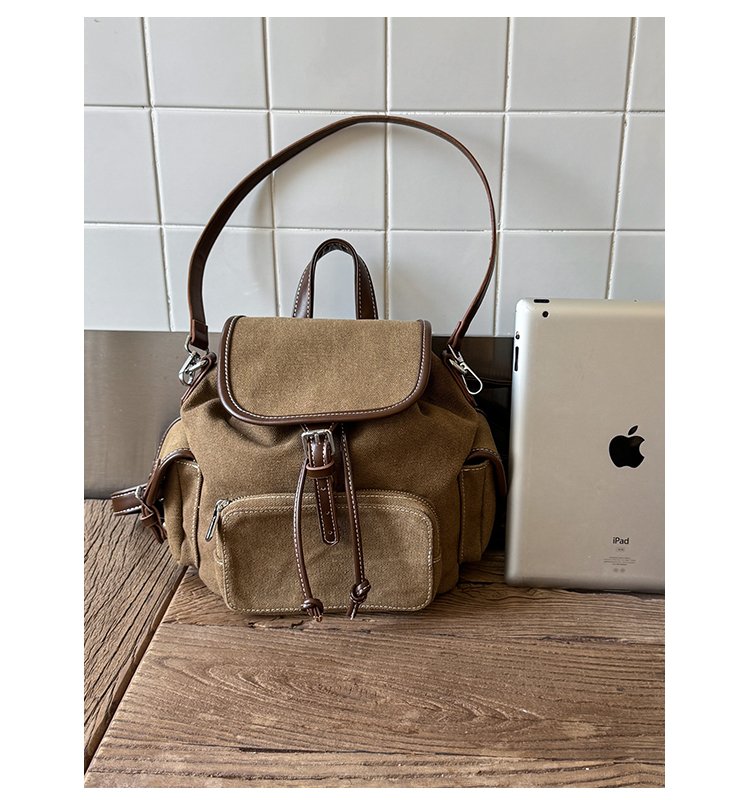 Women's PU Leather Drawstring Bucket Backpack detail 39
