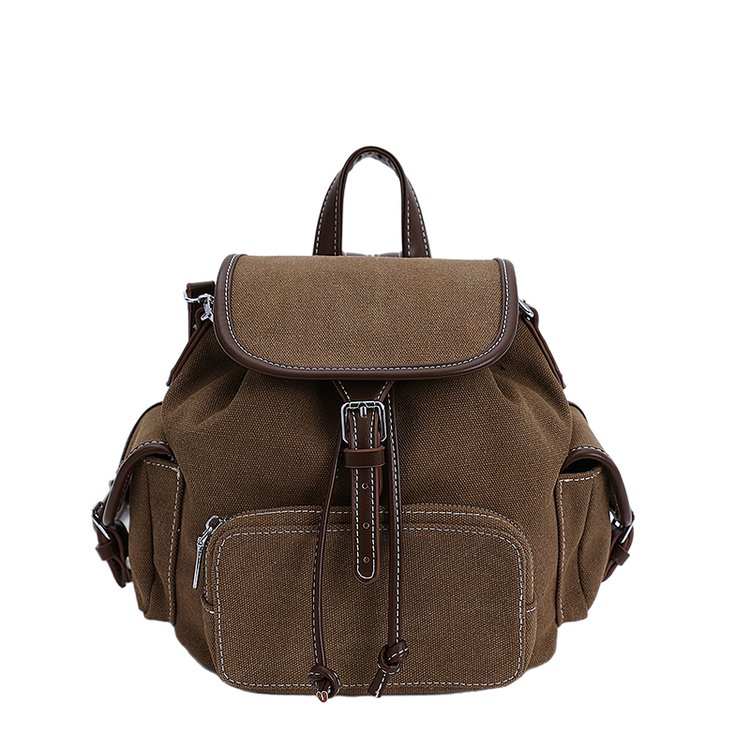 Women's PU Leather Drawstring Bucket Backpack view 4