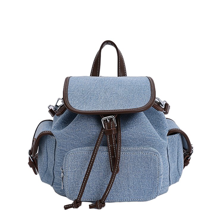 Women's PU Leather Drawstring Bucket Backpack view 1