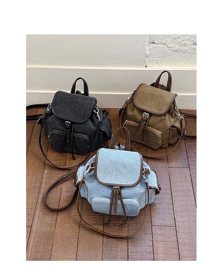 Women's PU Leather Drawstring Bucket Backpack detail 4