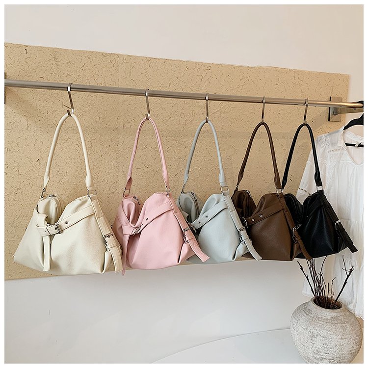 Women's PU Leather Drawstring Mini Bucket Bag detail 1
