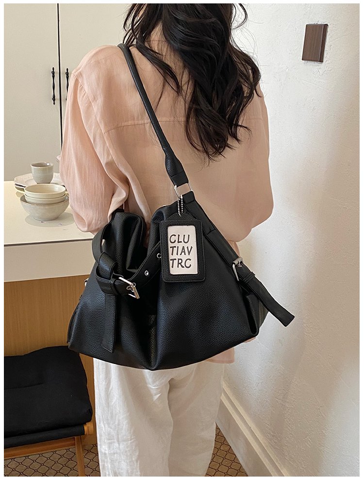 Women's PU Leather Drawstring Mini Bucket Bag detail 19