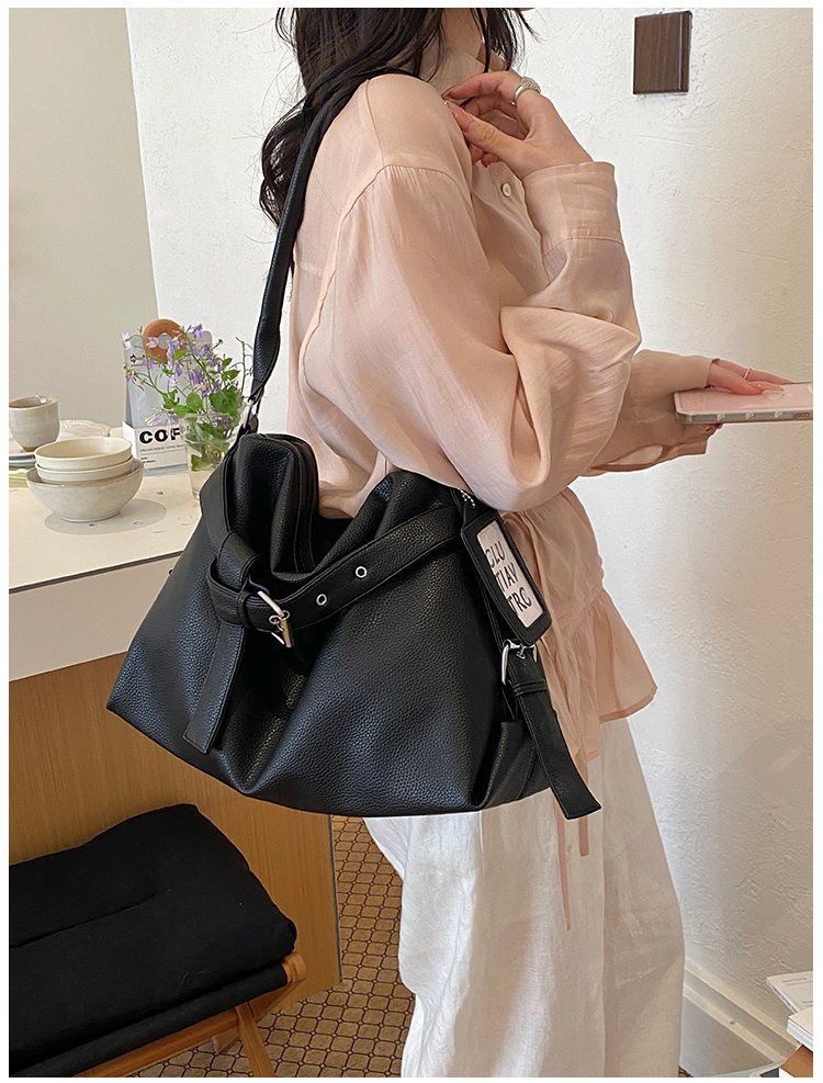 Women's PU Leather Drawstring Mini Bucket Bag detail 22