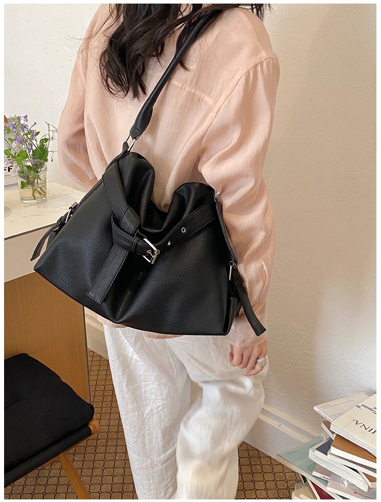 Women's PU Leather Drawstring Mini Bucket Bag detail 26
