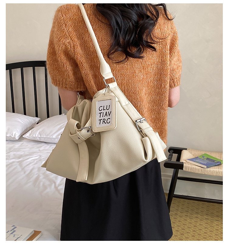 Women's PU Leather Drawstring Mini Bucket Bag detail 4