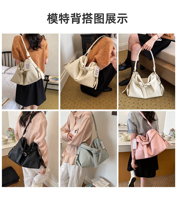 Women's PU Leather Drawstring Mini Bucket Bag detail 5