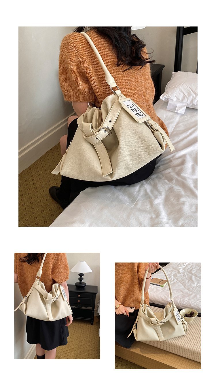 Women's PU Leather Drawstring Mini Bucket Bag detail 8