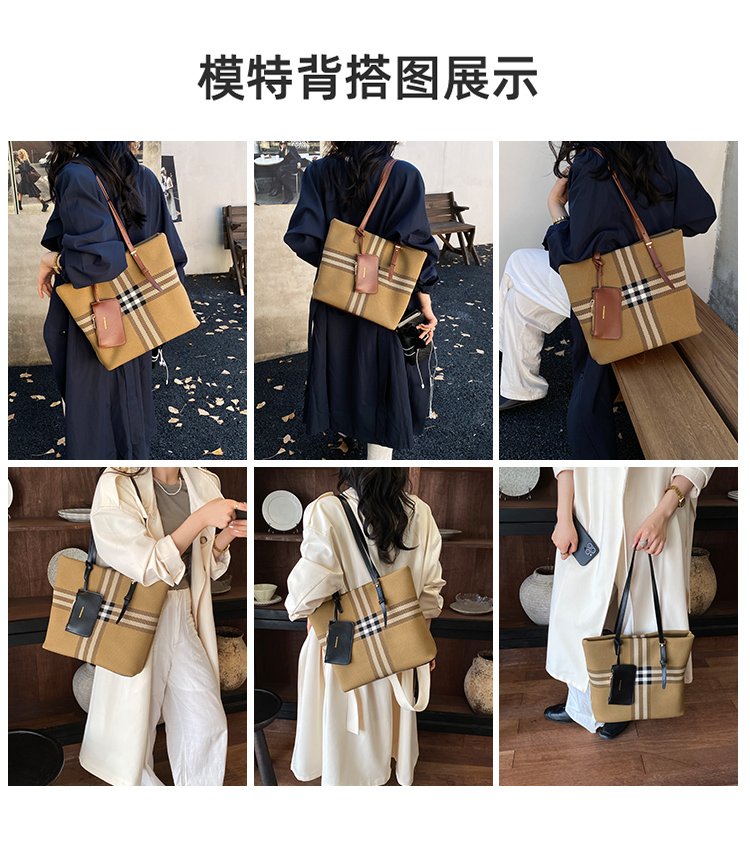 Elegant Plaid PU Leather Handbag for Women – Magnetic Snap Bag detail 3