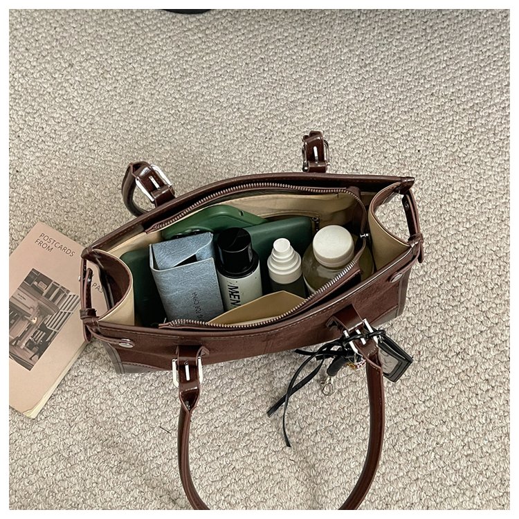 Women's Everyday Solid-Color Structured PU Leather Handbag detail 18