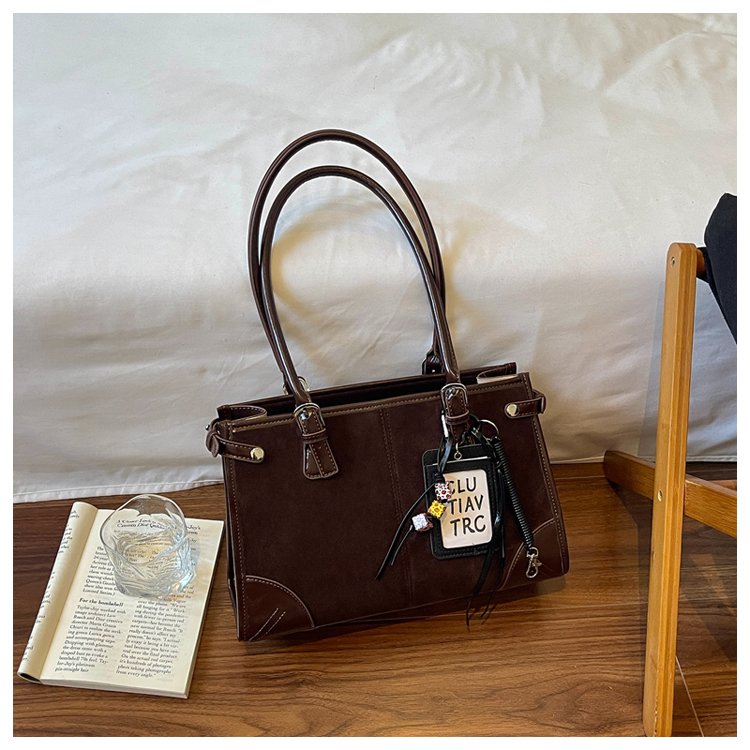 Women's Everyday Solid-Color Structured PU Leather Handbag detail 35