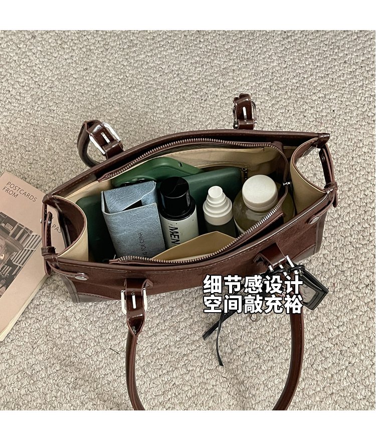 Women's Everyday Solid-Color Structured PU Leather Handbag detail 8