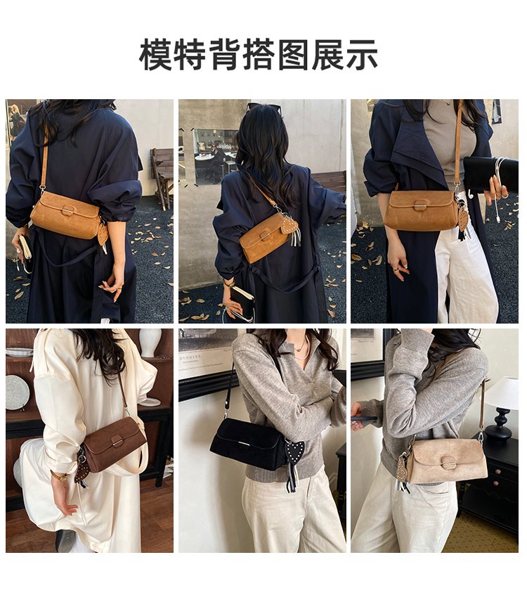 Women's Fashion Solid-Color Barrel-Shaped PU Leather Shoulder Bag detail 2