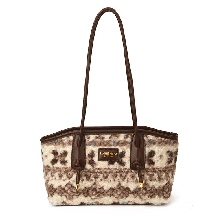 Women's PU Leather Fringe Woven Shoulder Bag view 1