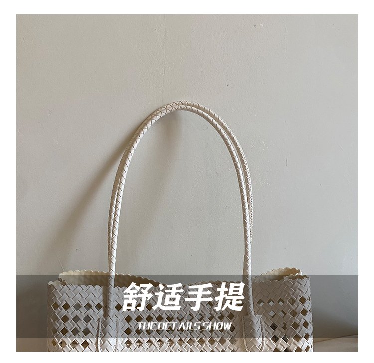Women's PU Leather Gingham Basket Tote Bag detail 22
