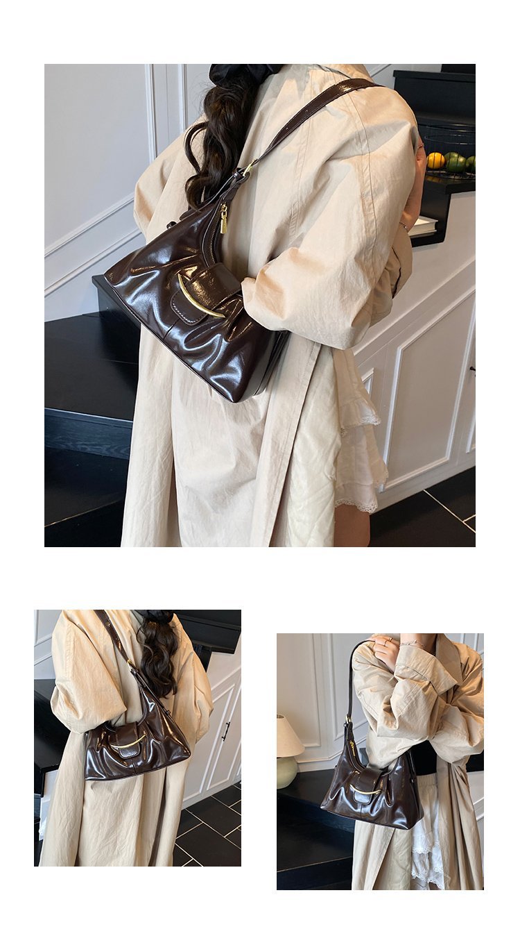 Women's PU Leather Glossy Shoulder Bag detail 3