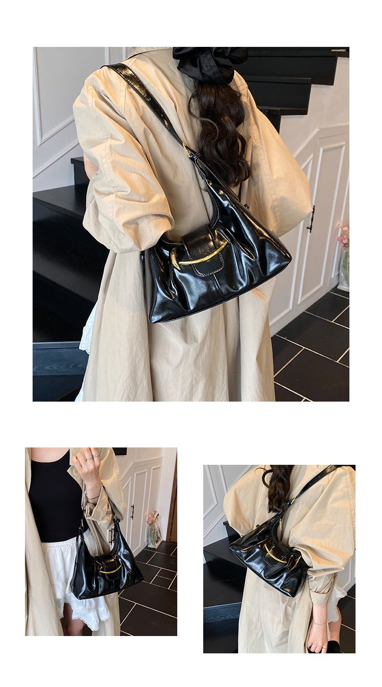Women's PU Leather Glossy Shoulder Bag detail 5