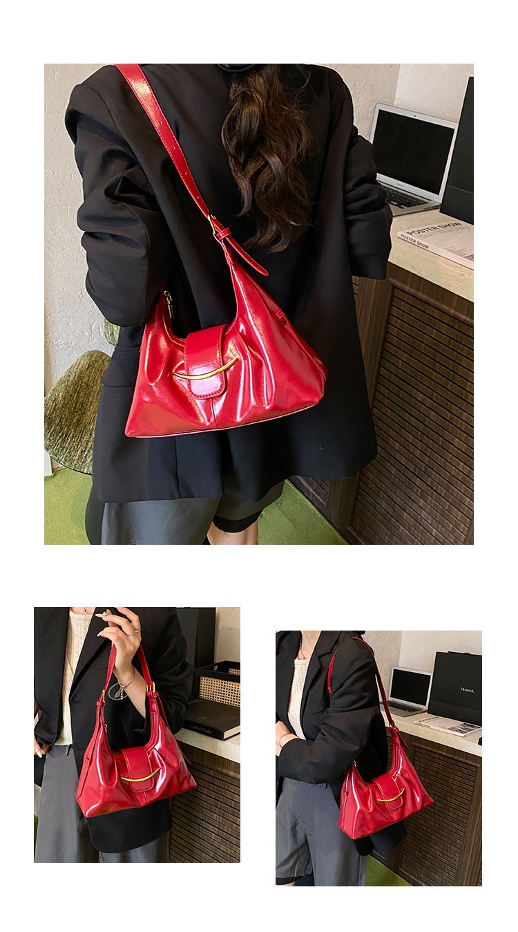 Women's PU Leather Glossy Shoulder Bag detail 6
