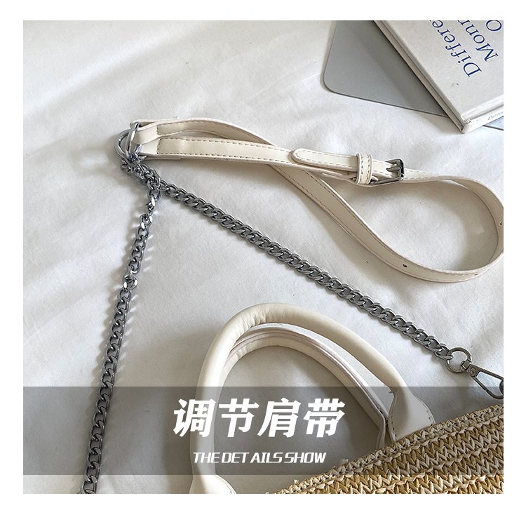 Women's PU Leather Letter Woven Basket Tote Bag detail 16