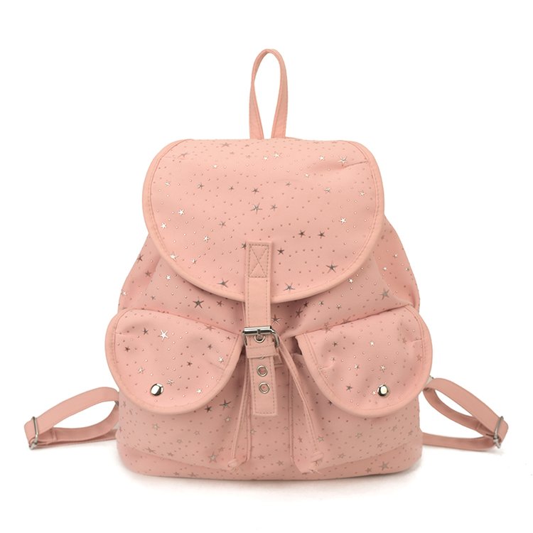 Lightweight Geometric Canvas Drawstring Backpack for Women view 1