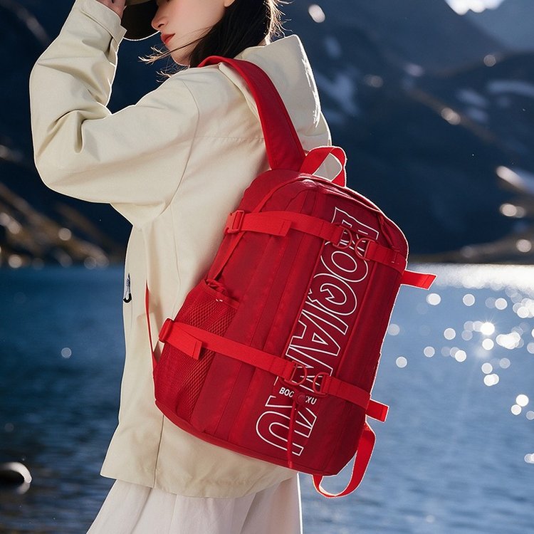 Lightweight Letter Print Outdoor Backpack – Breathable Unisex Daypack view 2