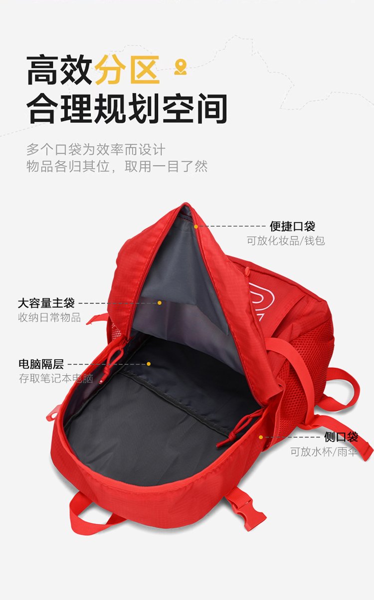 Lightweight Letter Print Outdoor Backpack – Breathable Unisex Daypack detail 12
