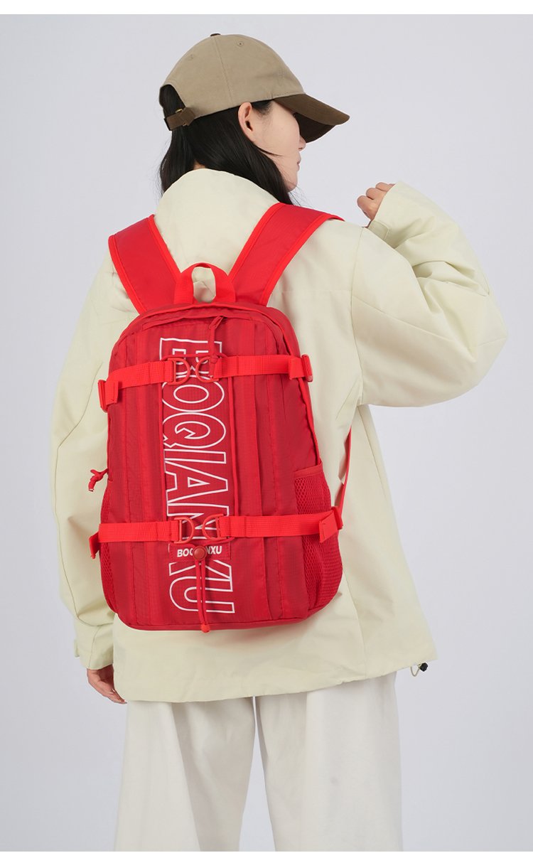 Lightweight Letter Print Outdoor Backpack – Breathable Unisex Daypack detail 14