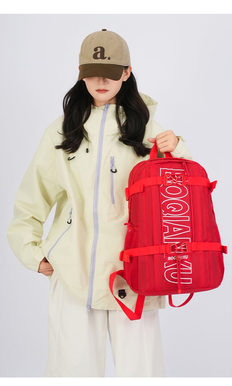 Lightweight Letter Print Outdoor Backpack – Breathable Unisex Daypack detail 17