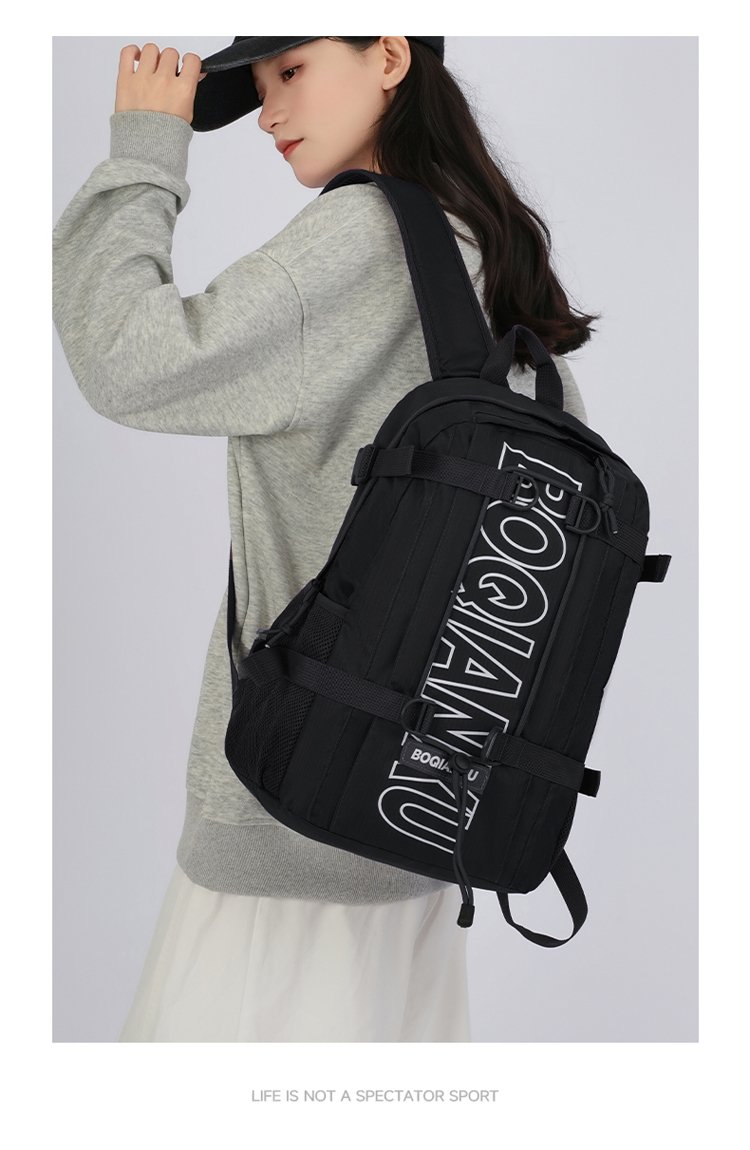 Lightweight Letter Print Outdoor Backpack – Breathable Unisex Daypack detail 21