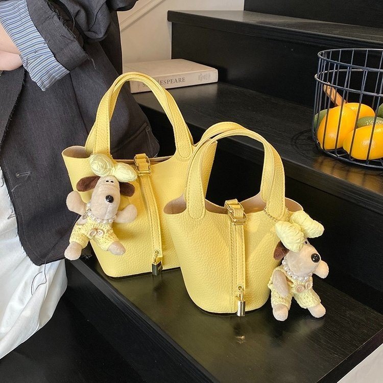 Women's PU Leather Mini Top Handle Bucket Bag view 2