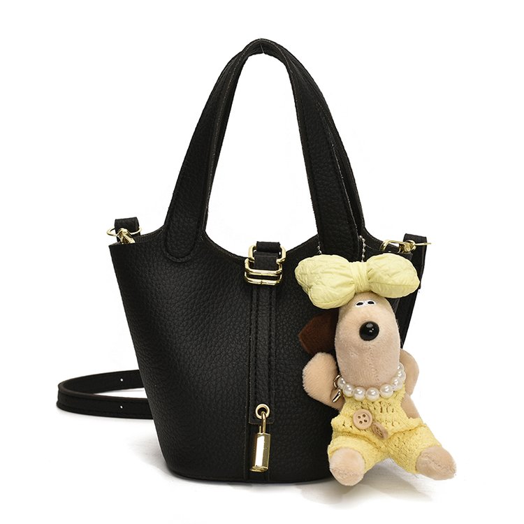 Women's PU Leather Mini Top Handle Bucket Bag view 7