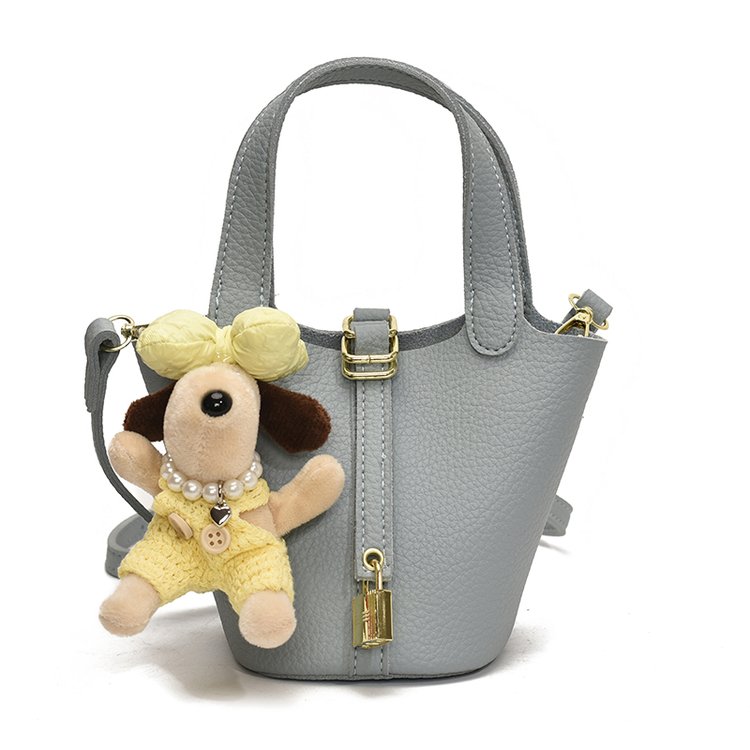 Women's PU Leather Mini Top Handle Bucket Bag view 8