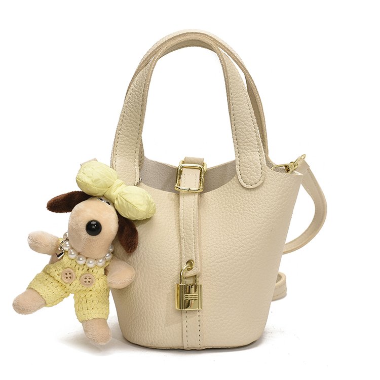 Women's PU Leather Mini Top Handle Bucket Bag view 9