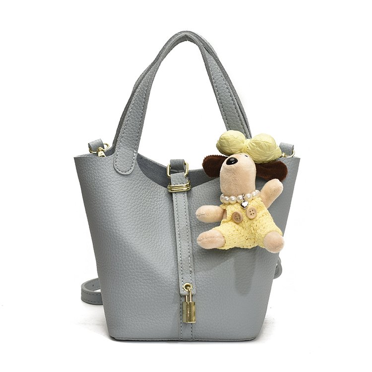 Women's PU Leather Mini Top Handle Bucket Bag view 1