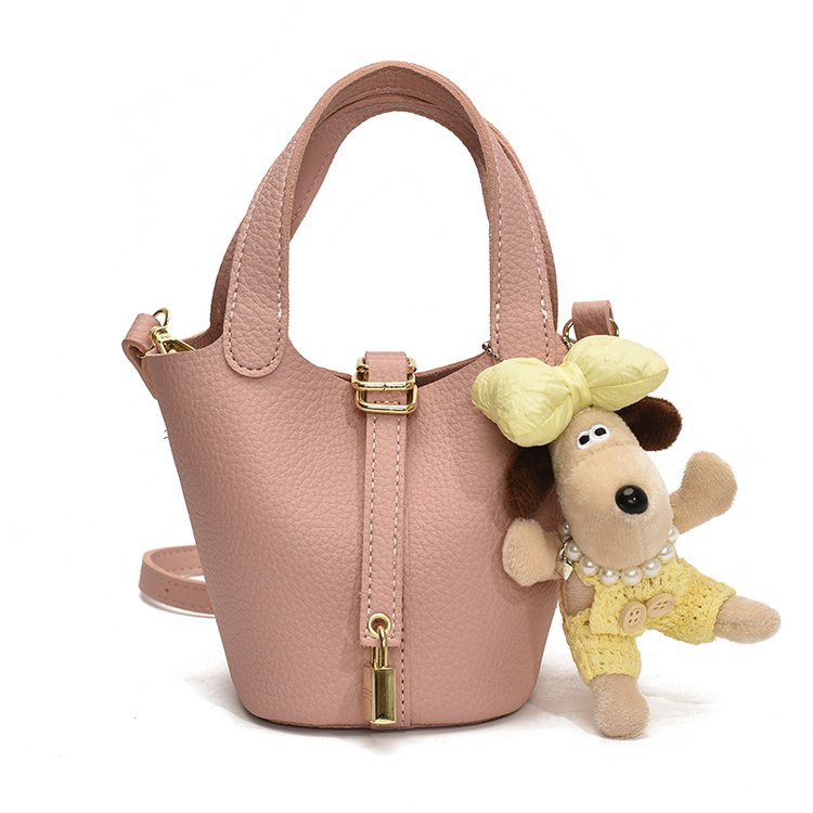 Women's PU Leather Mini Top Handle Bucket Bag view 4
