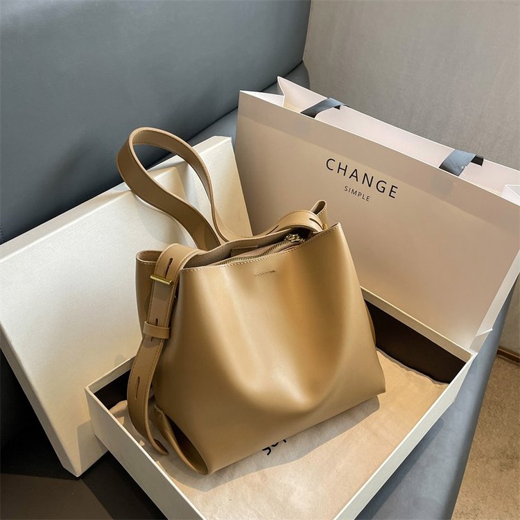 Women's PU Leather Minimal Bucket Bag view 2