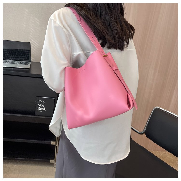 Women's PU Leather Minimal Bucket Bag detail 12