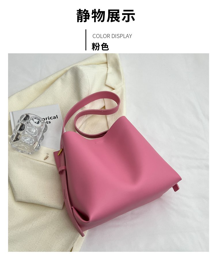 Women's PU Leather Minimal Bucket Bag detail 26
