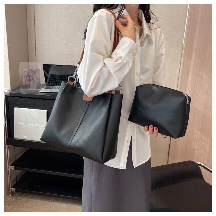 Women's PU Leather Minimal Bucket Bag view 4