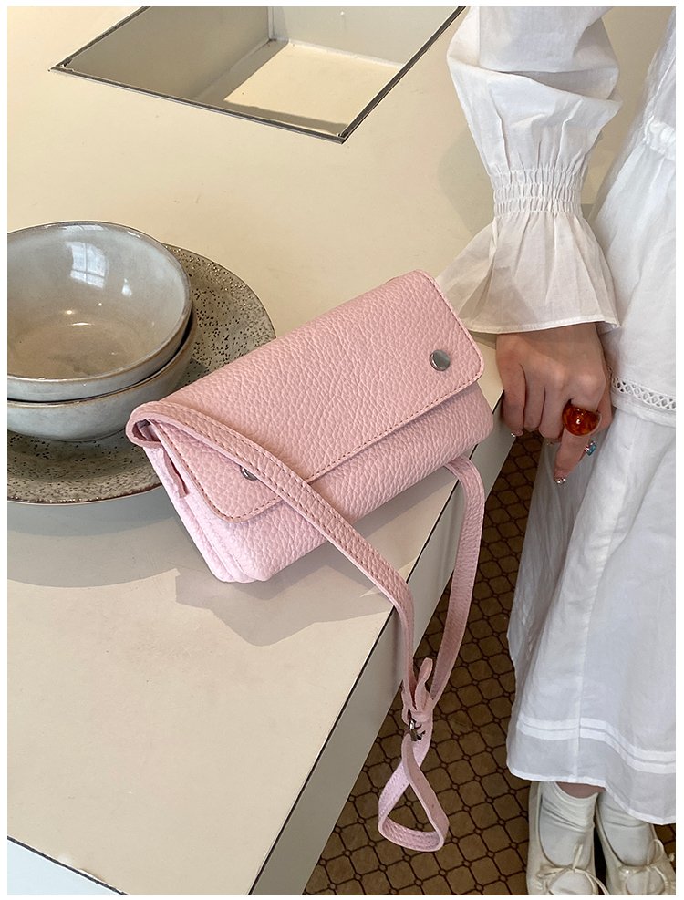 Women's PU Leather Minimal Flap Shoulder Bag detail 12