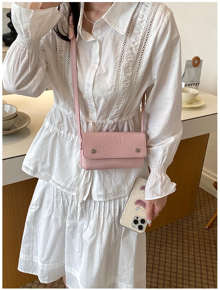 Women's PU Leather Minimal Flap Shoulder Bag detail 15