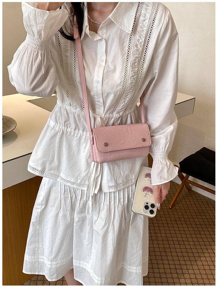 Women's PU Leather Minimal Flap Shoulder Bag detail 16