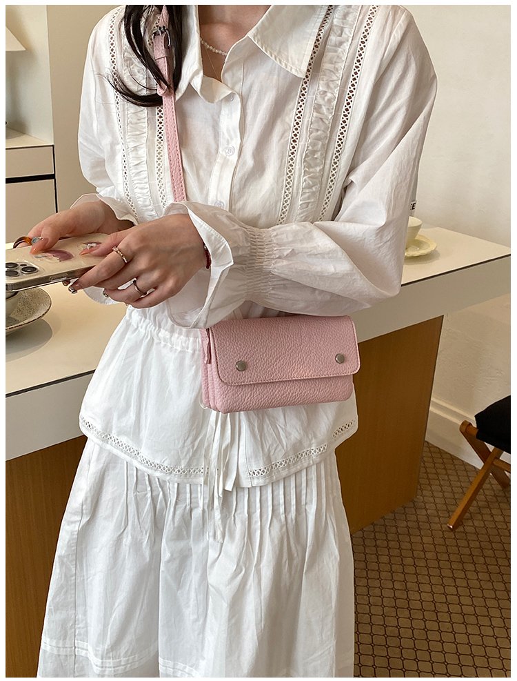 Women's PU Leather Minimal Flap Shoulder Bag detail 17